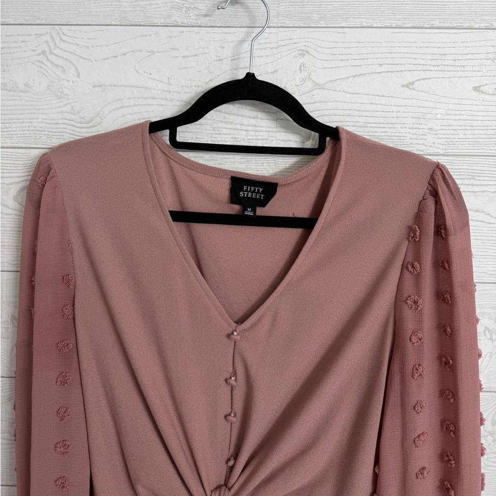 Fifty Street Women’s Retro Dusty Pink Blouse. Size M - Picture 4 of 7